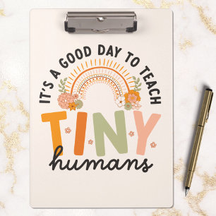 Retro Boho Zitat für Grundschullehrerinnen Klemmbrett