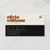 Retro Bold 70er Boho Groovy Checkered Funky Unique Visitenkarte (Rückseite)