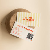 Retro Bold 70er Boho Groovy Funky Einzigartiger QR Visitenkarte