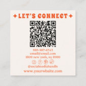 Retro Bold 70er Boho Groovy Funky Trendy QR Code Quadratische Visitenkarte (Rückseite)