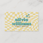 Retro Bold 70s Boho Groovy Checkered Funky Unique Visitenkarte (Vorderseite)