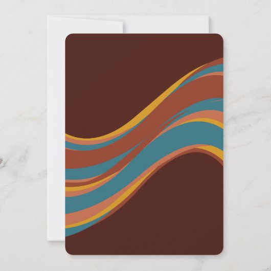 Retro Bold 70's Rainbow Swirl Lässige Hochzeit Einladung (Rückseite)