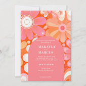 Retro Bold Arch QR Code Wedding Einladung (Vorderseite)