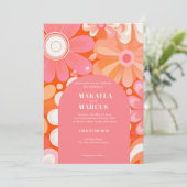 Retro Bold Arch QR Code Wedding Einladung (Stehend Vorderseite)