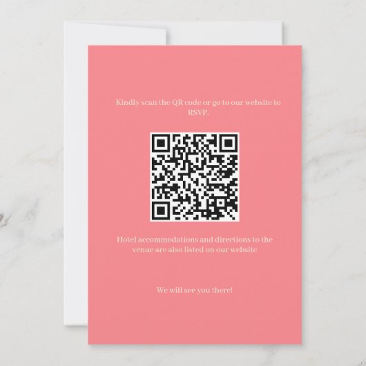 Retro Bold Arch QR Code Wedding Einladung (Rückseite)