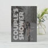 Retro Bold Black Photo Couples Shower Einladung (Stehend Vorderseite)