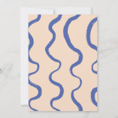 Retro Bold Blue & Beige Wedding Einladung (Rückseite)