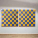 Retro Bold Blue & Yellow Checkered Vibrann Fliese<br><div class="desc">Brillieren Sie Ihren Platz mit dieser Retro-Kachel in Blau und Gelb in der karierten Keramik. Mit einem spielerischen Schachbrett-Design sorgt es für einen Pop, der sich perfekt für den Frühling, den Sommer, den Herbst oder den Winter eignet. Diese auffällige Kachel ist ideal für Küchen, Bäder oder Akzente. Sie verleiht jedem...</div>
