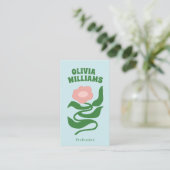 Retro Bold Boho QR-Code Groovy Floral Trendig Visitenkarte (Stehend Vorderseite)