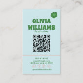 Retro Bold Boho QR-Code Groovy Floral Trendig Visitenkarte (Rückseite)