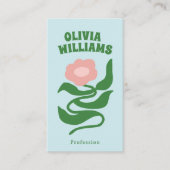 Retro Bold Boho QR-Code Groovy Floral Trendig Visitenkarte (Vorderseite)