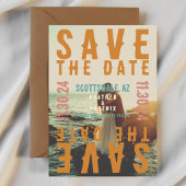 Retro Bold Bright Typografy Foto Save the Date Einladung