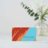 Retro Bold Brush Stroke Business Card Visitenkarte (Stehend Vorderseite)