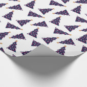 Retro Bold Checkered Weihnachtsbaummuster Geschenkpapier (Ecke)
