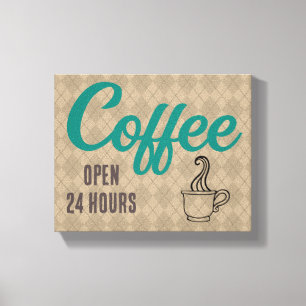 Retro Bold Coffee Shop Diner Signer Art Leinwanddruck