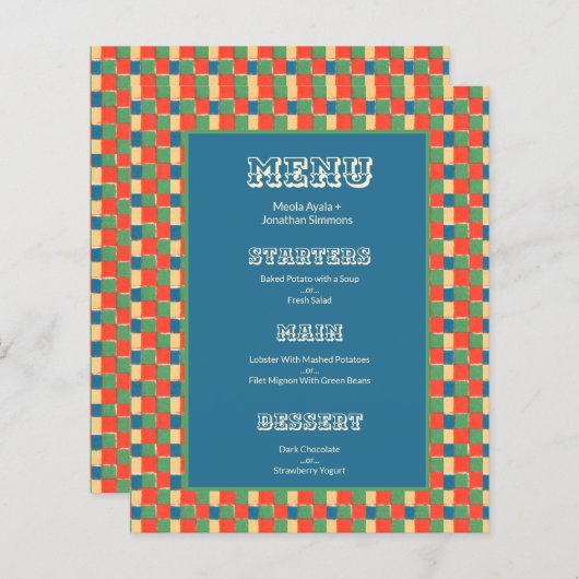 Retro Bold Color Schachbretts Patterns Wedding Men (Vorne/Hinten)