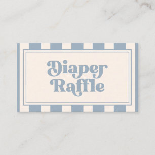 Retro Bold Dusty Blue Windel-Raffle Baby Shower Begleitkarte