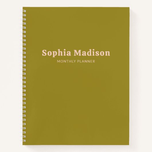 Retro Bold Einfach Grün Rosérosa Notizblock (Vorderseite)