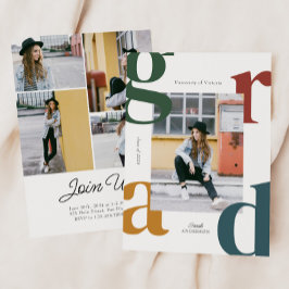 Retro Bold Foto Class of 2024 Abschluss Einladung