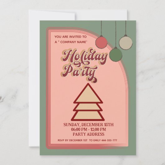 Retro bold fun company Party Einladung (Vorderseite)