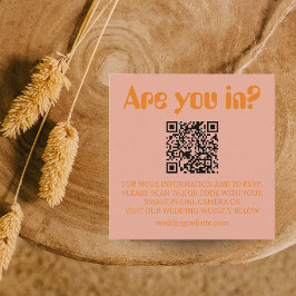 Retro Bold Groovy Wedding RSVP Begleitkarte