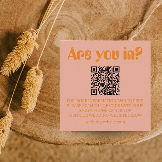 Retro Bold Groovy Wedding RSVP Begleitkarte