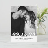 Retro Bold Italic Typografy Foto Save The Date (Stehend Vorderseite)