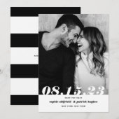 Retro Bold Italic Typografy Foto Save The Date (Vorne/Hinten)