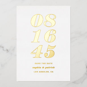 Retro-Bold-Kursiv-Typografie Moderne Save-The-Date Folieneinladung