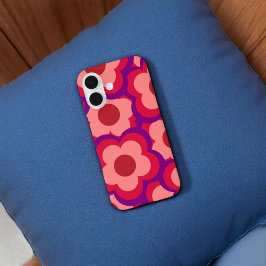 Retro Bold Lila Floral Whimsily Preppy iPhone 16 Hülle