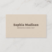 Retro Bold Minimalist Beige Brown Visitenkarte (Vorderseite)