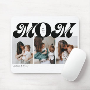 Retro Bold Mom 3 Foto-Collage Mousepad