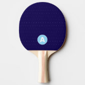Retro Bold Name Initial Navy-Blue Tischtennis Schläger (Rückseite)