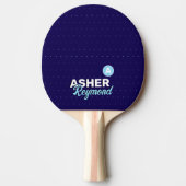 Retro Bold Name Initial Navy-Blue Tischtennis Schläger (Vorderseite)