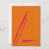 Retro Bold Neon Orange Pink Abstrakte Hochzeit Einladung (Rückseite)