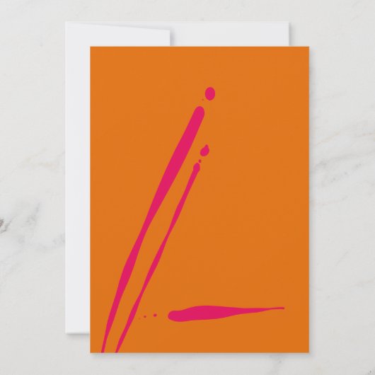 Retro Bold Neon Orange Pink Abstrakte Hochzeit Einladung (Rückseite)