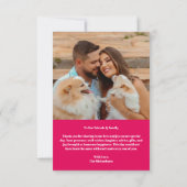 Retro Bold Neon Orange Pink Arch Wedding Dankeskarte (Rückseite)