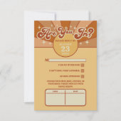 Retro Bold Neon Orange Pink Wedding RSVP Karte (Vorderseite)
