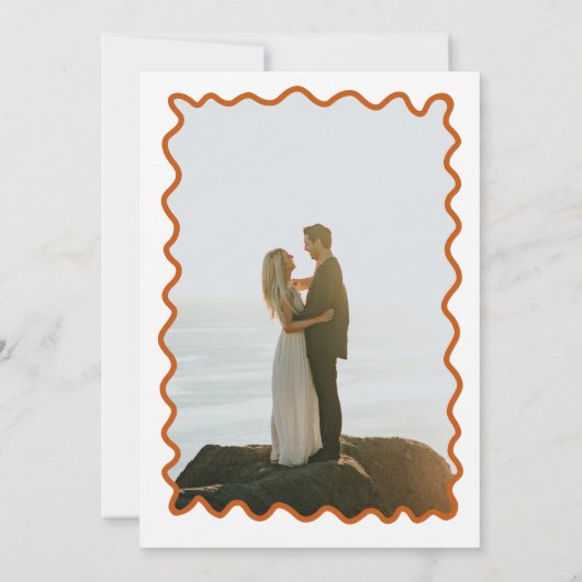 Retro Bold Orange Simple Wedding Einladung (Rückseite)