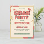 Retro Bold Party Einladung (Stehend Vorderseite)