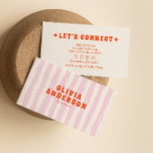 Retro Bold Pink 70er Boho Groovy Funky Girly Trend Visitenkarte