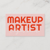Retro Bold Pink-Rot-Makeup-Artist-QR-Code Visitenkarte (Vorderseite)