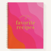 Retro Bold Pink Verlobung Neu verheiratetes Rezept Notizblock (Vorderseite)