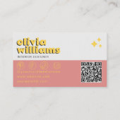 Retro Bold QR Code 70er Jahre Groovy Kariert Trend Visitenkarte (Rückseite)