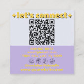 Retro Bold QR Code Groovy Checkered Boho Funky Quadratische Visitenkarte (Rückseite)