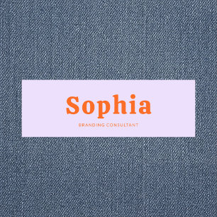 Retro Bold Serif Einfach Grün Lavendel Orange Namensschild
