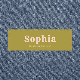 Retro Bold Serif Simple Green Blush Pink Namensschild