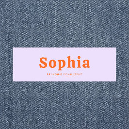 Retro Bold Serif Simple Green Lavender Orange Namensschild