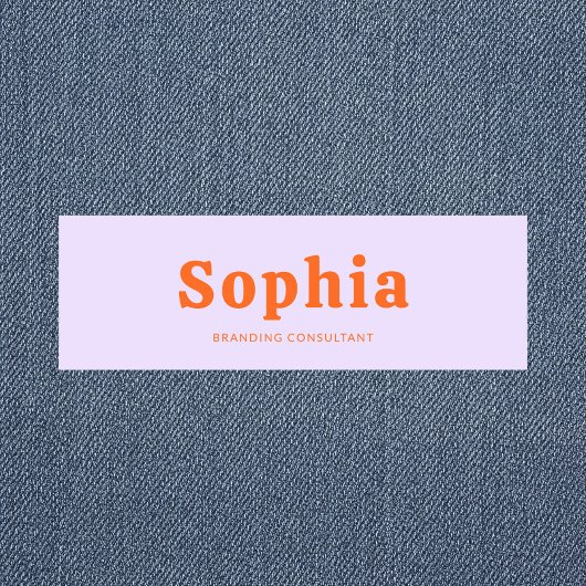 Retro Bold Serif Simple Green Lavender Orange Namensschild