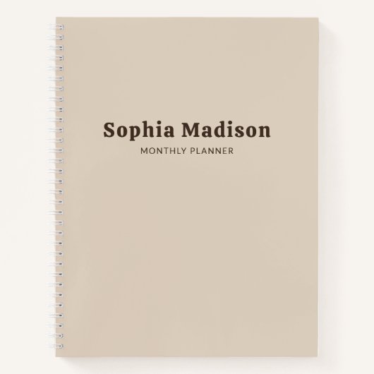 Retro Bold Simple Beige Brown Notebook Notizblock (Vorderseite)